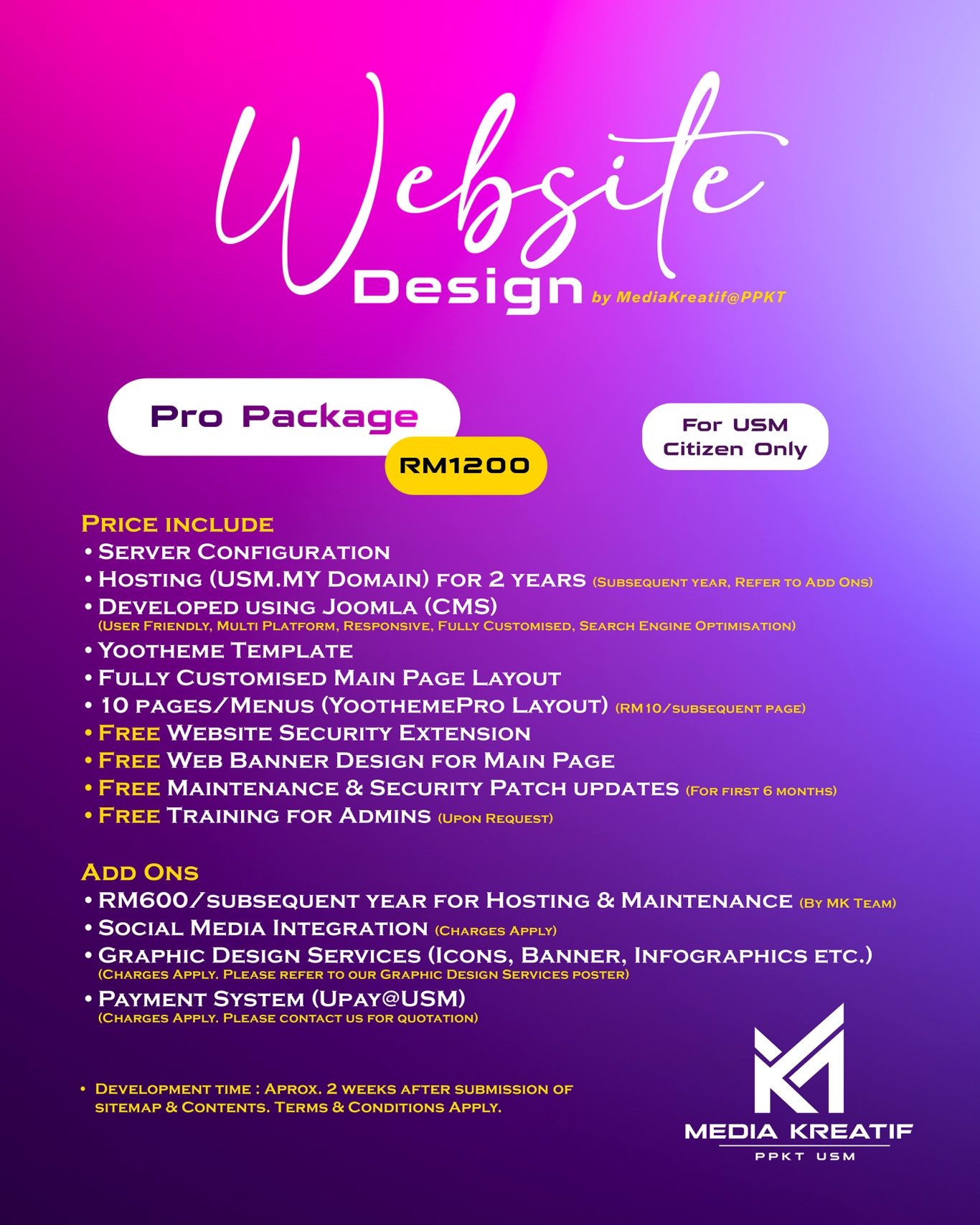 Poster Pembangunan Web PTD USM