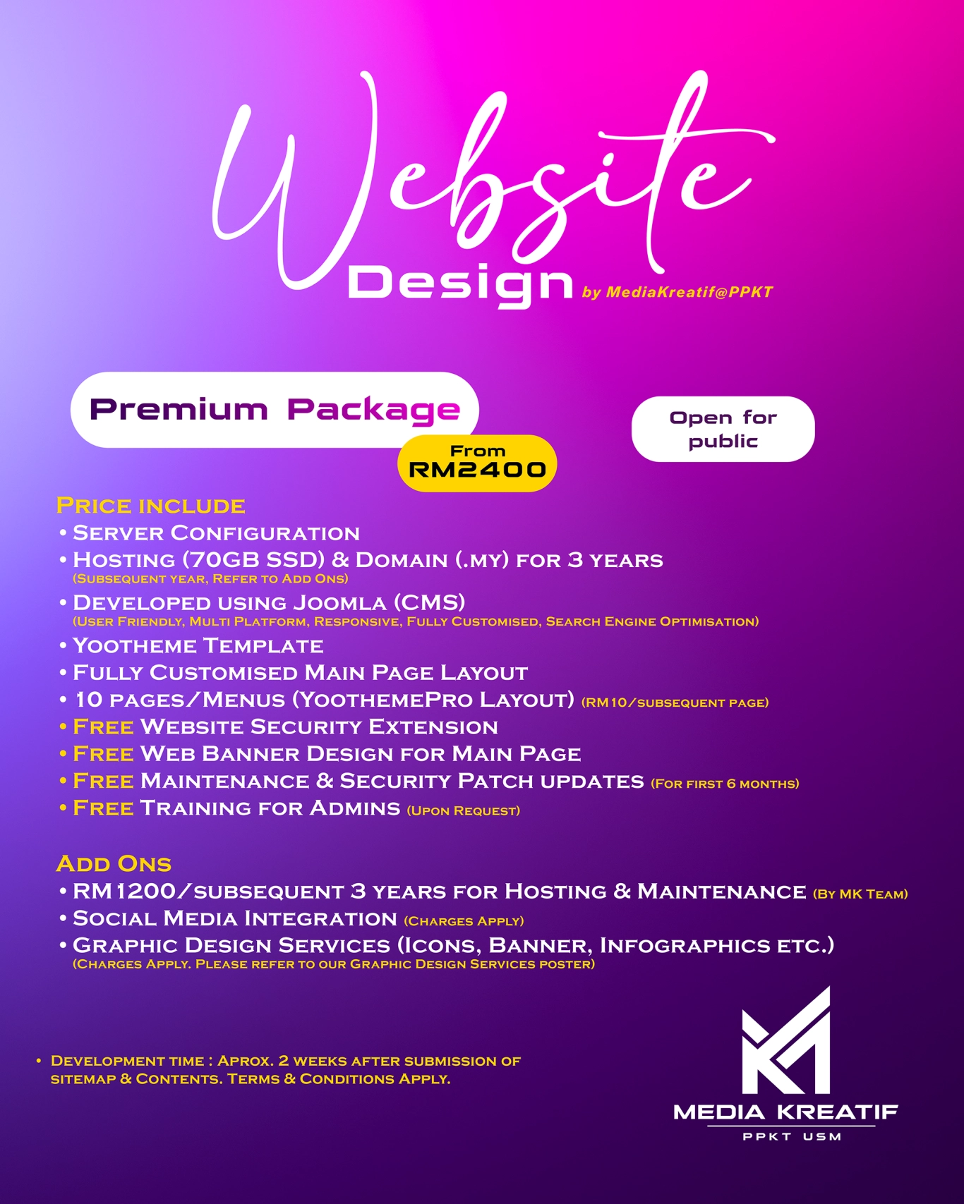 Poster Perkhidmatan Web PTD USM